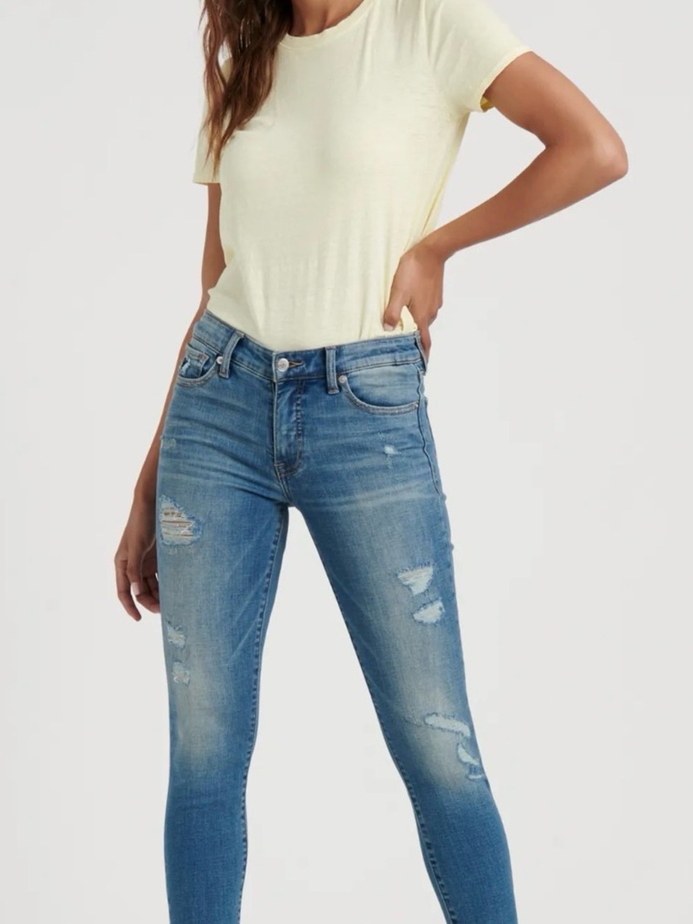 Lucky Brand Ava Skinny Mid Rise Distressed Ankle Jeans Size 10/30